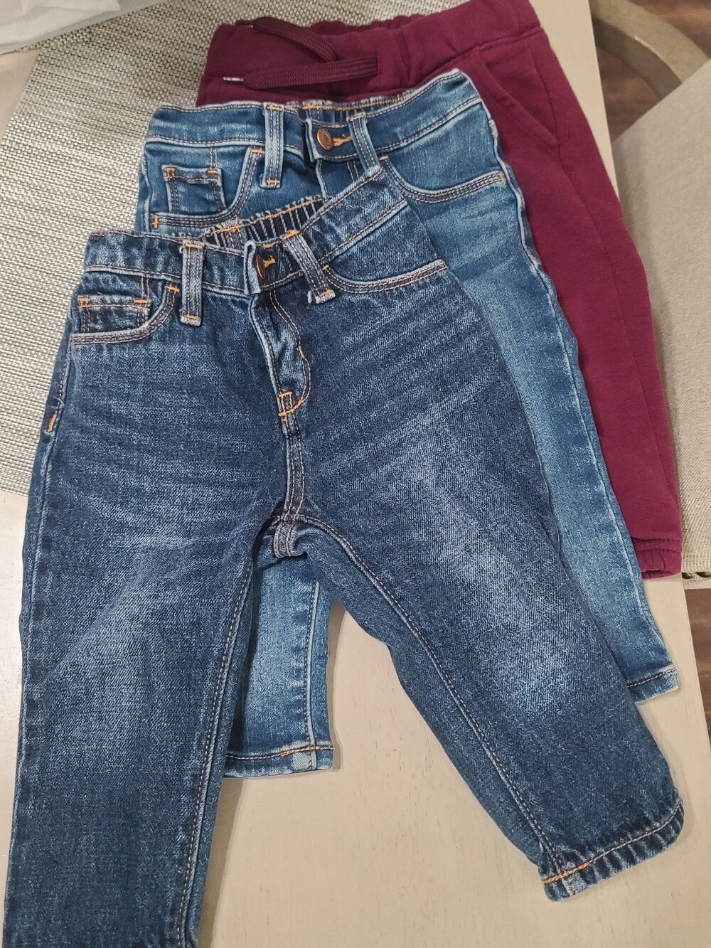 Kids Boy Jeans Sweatpants- Blue and Purple Lot Old Navy 18m
